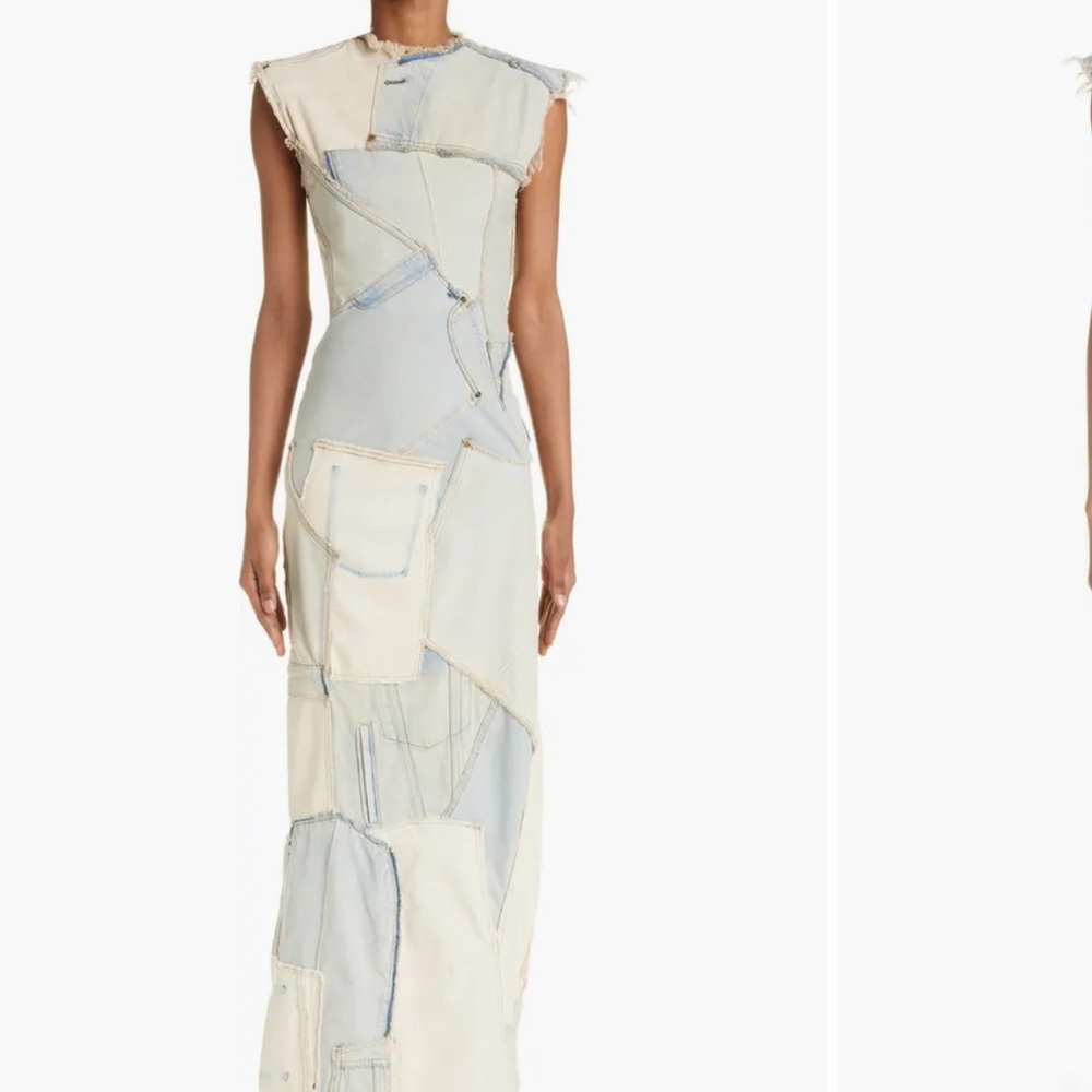 Acne studios Patchwork Denim Maxi Dress